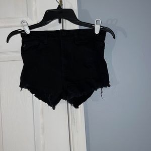 Black jean shorts